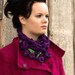 Purple and Green Scarf, Crochet Loop Infinity Scarf, Long Skinny Flower Scarf, Circle Scarf, Multi Strand Scarf. RESERVED for Tiffany