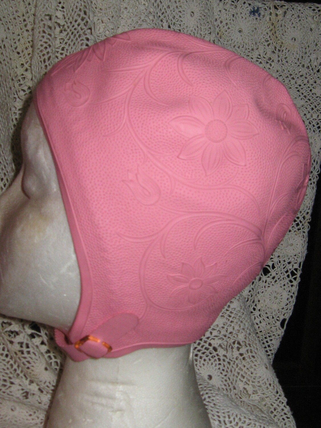 Vintage S Rubber Pink Swim Cap By Sea Siren