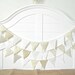 White Country Wedding Fabric Bunting, Garland, Banner, Pennant Decoration 9 Feet