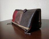 Patchwork Leather Fold Clutch