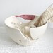 Ceramic Yarn Bowl, Knitting Bowl Fresh White KNITTERS  tool organization storage vessel pink twisted leaf stoneware gift h Handmade