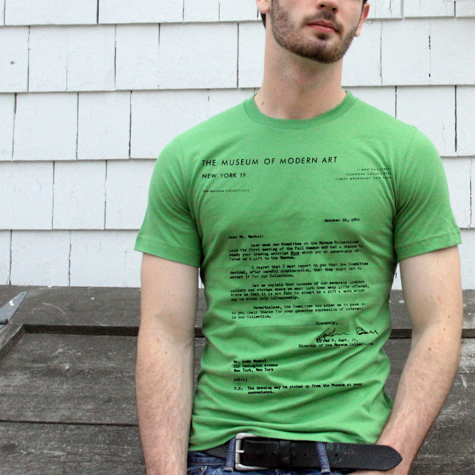 Andy Warhol MoMa Rejection Letter T-shirt