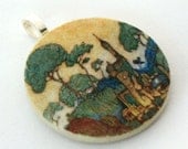 Fairy Tale, Handmade Decoupaged Pendant, FREE SHIPPING