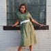 40s Novelty Dress Plus Size 3X Arabian Nights Magic Carpet Green Equestrian Swing 1940s Short Sleeve