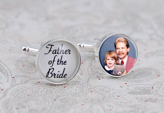 Father of the Bride Cufflinks, Custom Photo Cufflinks, Gift for Dad