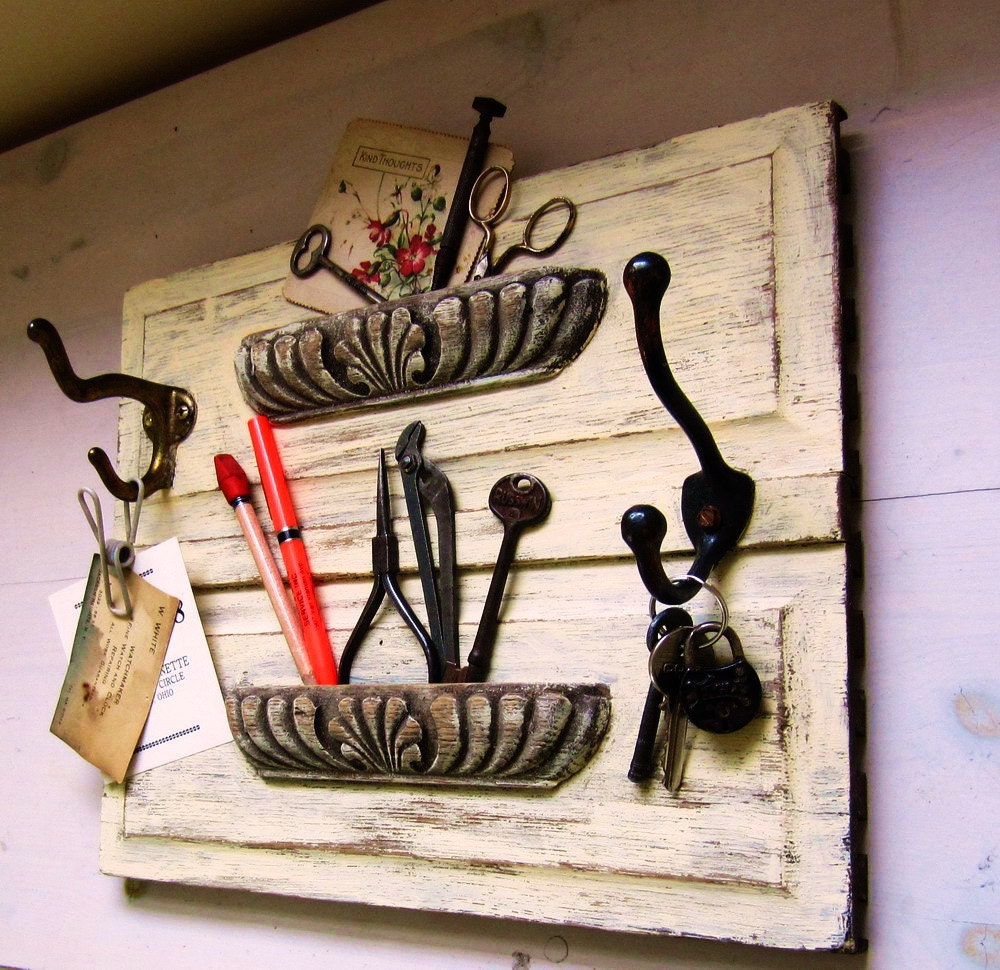 Wall Organizer from Salvaged Wooden Dresser Facade
