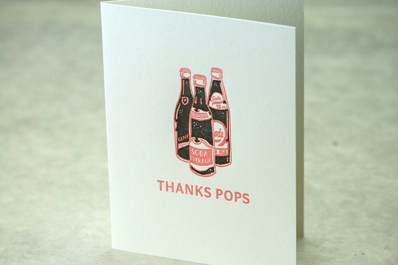 Letterpress Father's Day Card - Thanks Pops