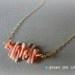 coraline - pink coral mini branches - tiny ruffle at your throat - unique everyday jewelry (silver version avail)