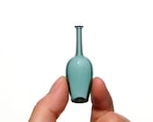 Miniature Bottle in Teal, Hand Blown Glass