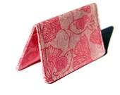 Card Wallet - ginkgo birds strawberry cream - credit card, business card, gift card holder
