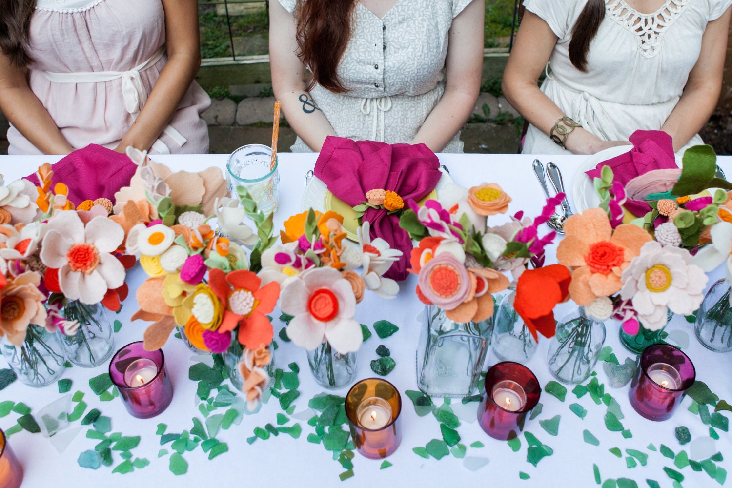 Alternative Flowers for Wedding Day Tables - Felt - Custom - Wildflowers -