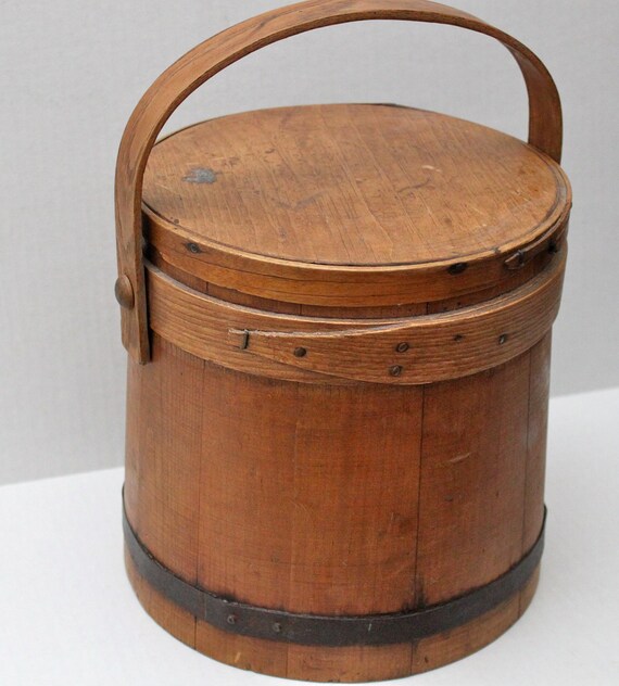 antique primitive firkin // sugar bucket // by MilnerMercantile
