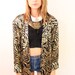 GOLD LION 80s Silky Tiger Striped Gold and Black Blazer
