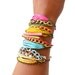 Neon Friendship Bracelet Yellow Leather Fringe and Chain