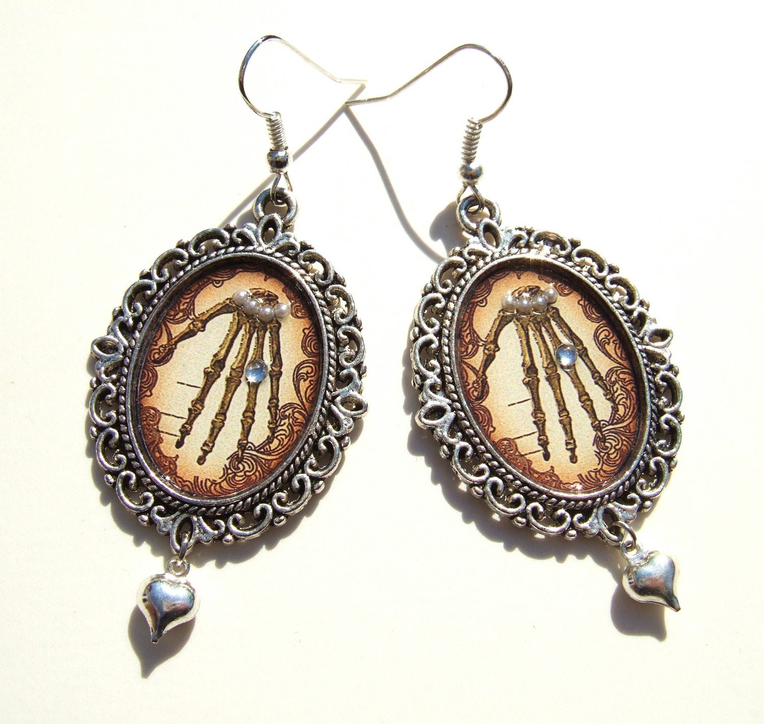 Anatomy Earrings Gothic Earrings Neo Victorian Altered Art Earrings Anatomy Jewelry Anatomy Jewellery