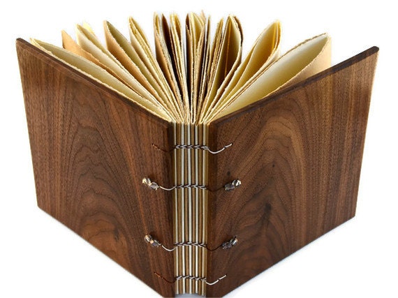 Wood Covered Handcrafted Journal Coptic Bound 6x 6 Inches