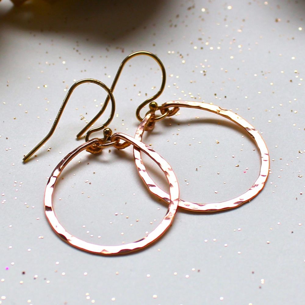 Small Rose Gold Hoops Earrings // Baby Hoops // by delialangan