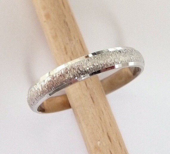 White gold wedding ring womens mens wedding band 3mm wide 14k gold