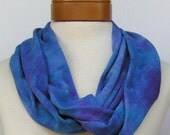 Infinity Scarf Hand Dyed in Blues and Purples 116
