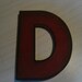 Vintage Mid Century Modern Marquee Sign Letter Red D
