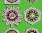 6 MOTIFS - crochet pattern, PDF
