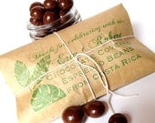 Chocolate Wedding Favors /  Bridal Shower Favors. Chocolate Covered Espresso Beans. Customized.