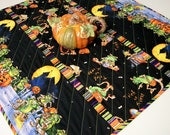 Halloween Table Topper Goblins Quilted Ready to Ship One of a Kind