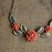 RESERVED /// faux coral necklace / 1950s jewelry / KNOCKOUT ROSE