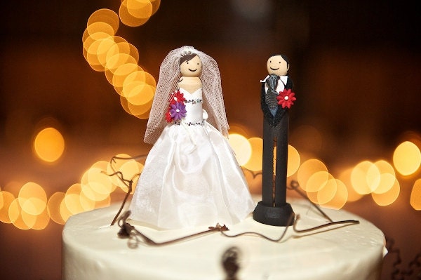 Personalised Peg Doll Wedding Cake Toppers