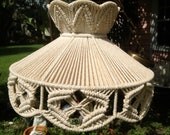 Vintage Swag Lamp Lighting Macrame Beige Rope Boho Mid Century 1970s