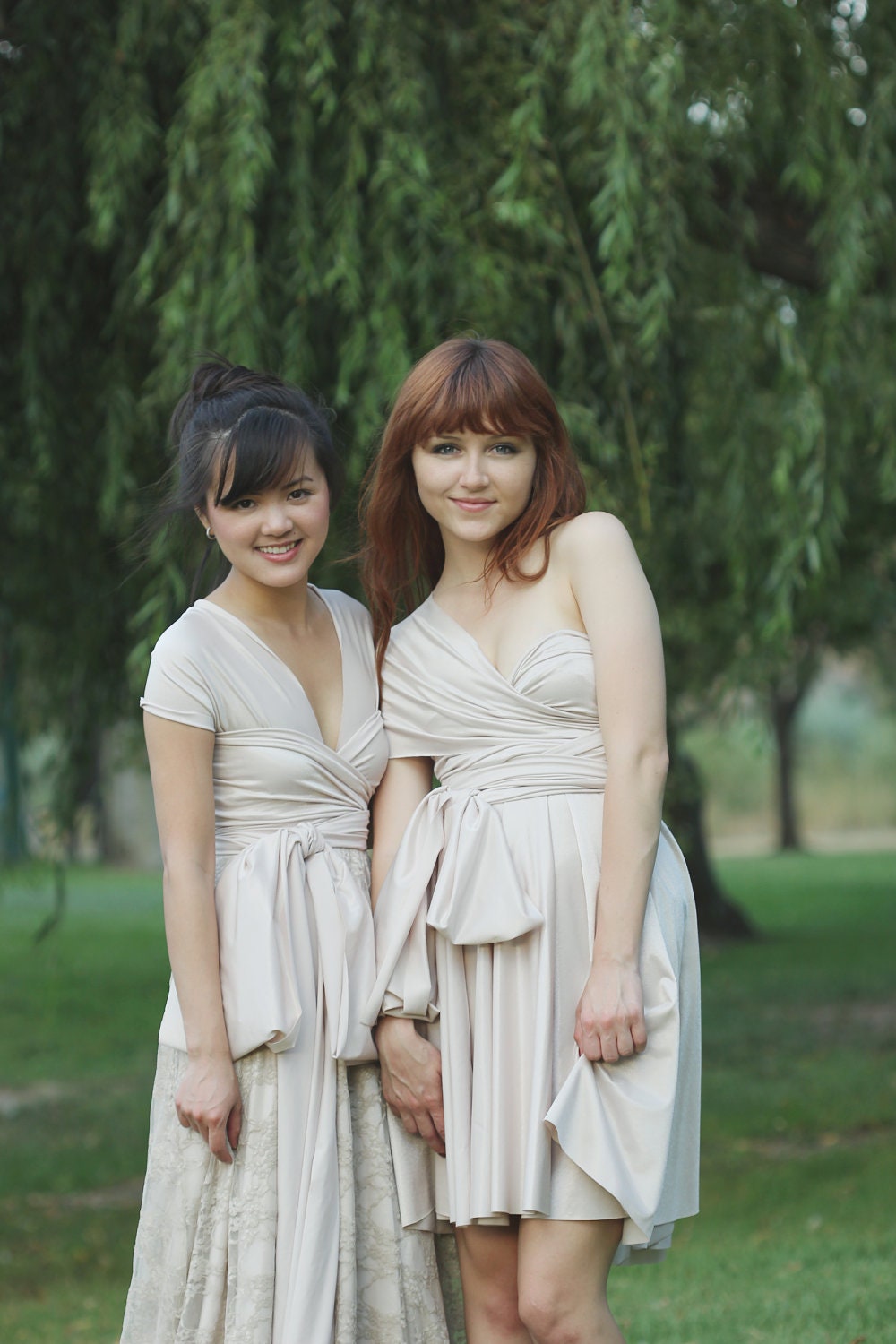 Abalone Champagne Octopus Convertible Wrap Dress