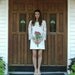 Mod Lace Wedding Dress... Mod 1960's Mini Lace Wedding Dress with Pale Pink Satin Ribbon Trim Medium
