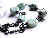 RESERVED FOR MONICA Bracelet, Rustic, Luxe, Turquoise on Oxidized Sterling Silver, Gift for Her, Accessories, Boho Chic Jewelry