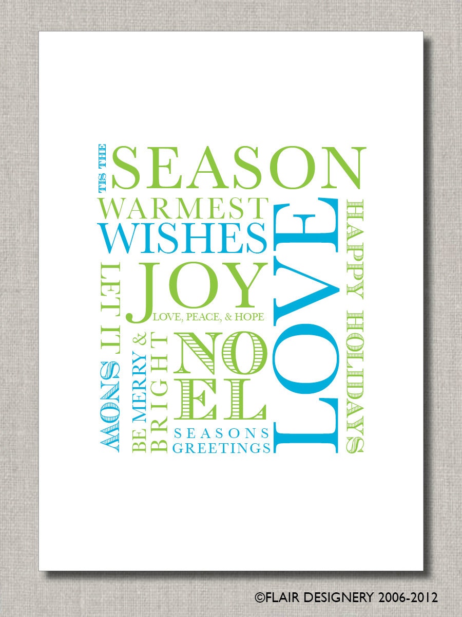 Christmas Greeting Card - Set of 12 Cards - Holiday Greetings by Flair Designery Il_570xn