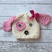 Little Knit Puppy Dog Hat for Baby, Adorable Photography Prop, Choose Pink, Blue or Brown