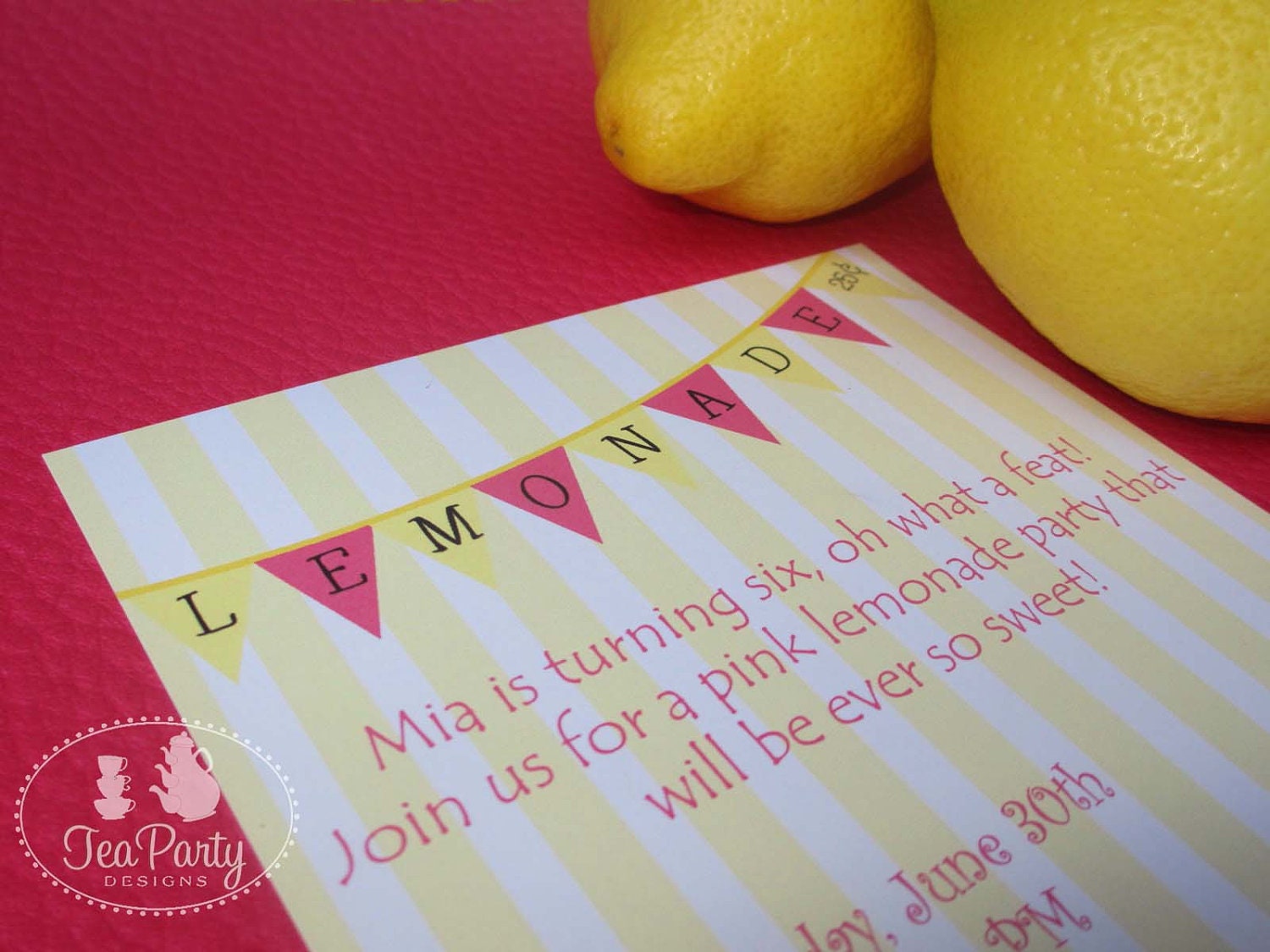 Sweet Pink Lemonade...Customized Birthday Party Invitations Il_570xn