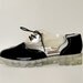 90s Vegan Clear and Black Platform Saddle Shoes Size 8 / 8.5