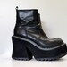 r e s e r v e d for KIT 90s Black Leather Chunky Heel Platform Boots Size 7