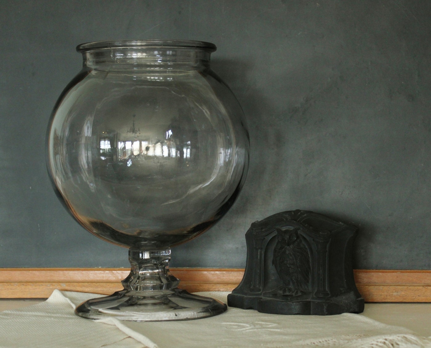Antique Apothecary Glass Leech Jar