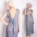 Art Deco Vintage 1930s Dove Blue Gray Grecian Goddess Dress / Long Dress / Blue Lace Wedding Dress / 1930s / 30s / Dress / Dresses / 1219
