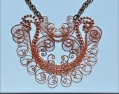 Fire Harphe Wrapped and Woven Copper Pendant