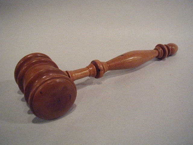 Vintage Gavel Maple or Cherry or Pecan Hand Turned For the Leader in Your Life