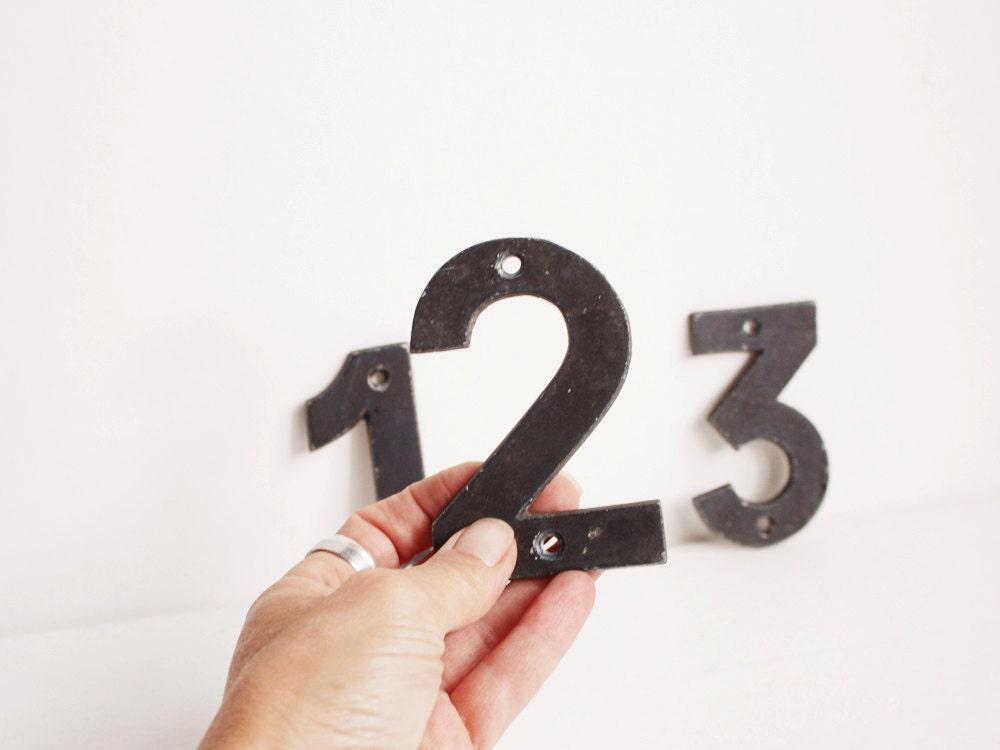 Vintage metal numbers, pick your number
