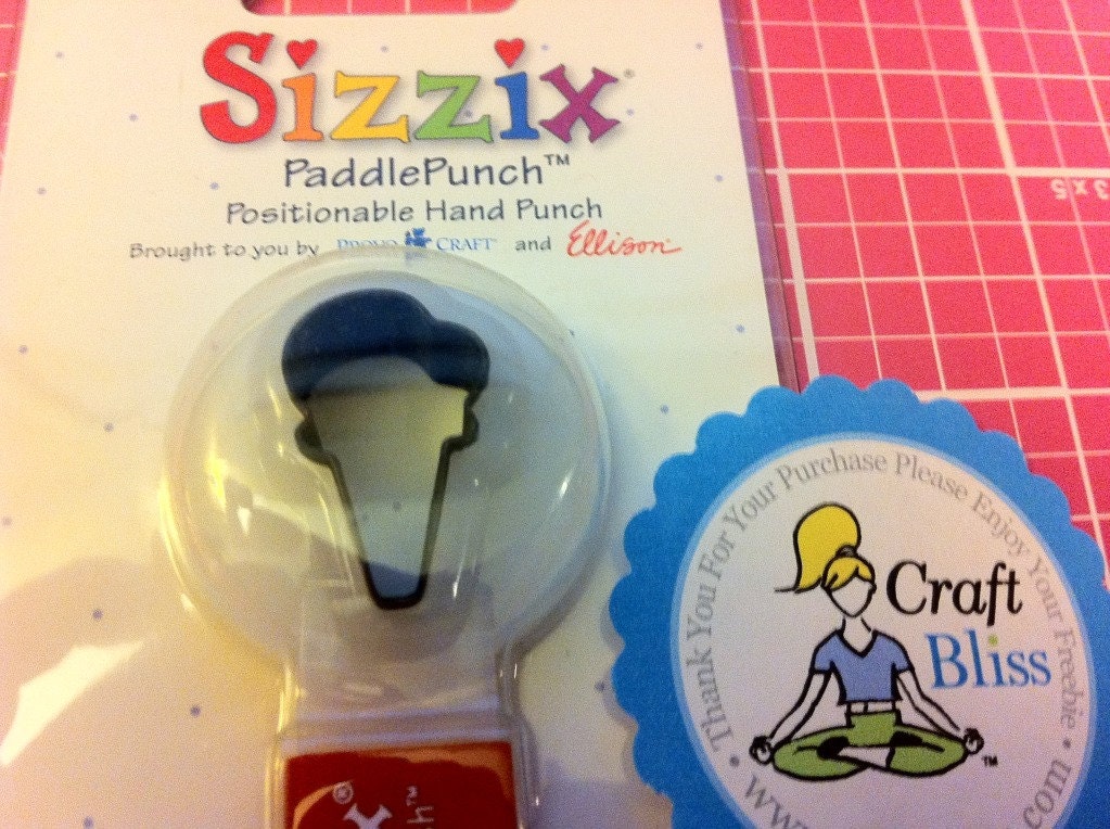 Sizzix Paddle Punch Ice Cream Cone 38-0844 Brand New in Package Il_570xn