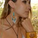 GYPSY ROSE Yellow Jade, Turquoise, Gold and Feather Earrings, Festival Jewelry, Gypsy, Earthy, Long Feather Earrings