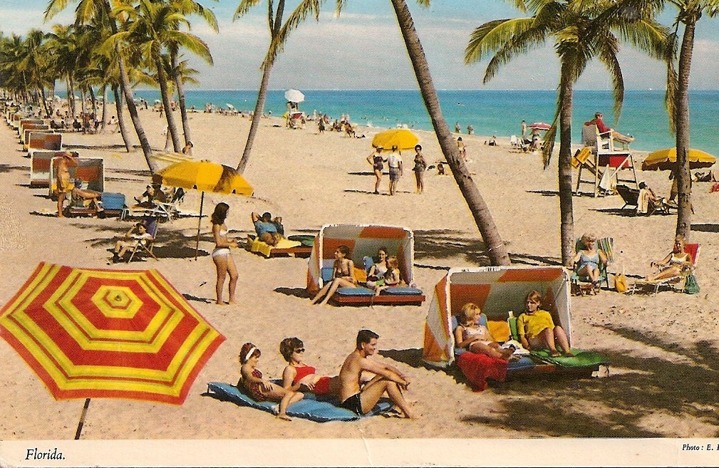 Vintage Postcards Vintage Beach Scene Florida Fl Old Postcard By Vintagepackrat Vintage 2965