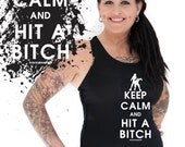 Roller Derby Shirt or Tank Keep Calm and Hit a Bitch by Lucy D of Black Sheep Sk8