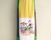Long T Shirt Skirt / Mr. Peanut / Brown Blue Sun Yellow Kelly Green / Patchwork / Beach / Vacation / Summer / Cotton / Soft / Fun / by ohzie
