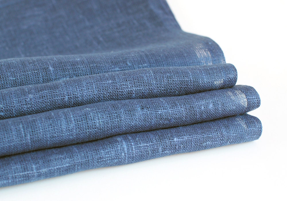 Winter Blue organic linen napkins, set of 4