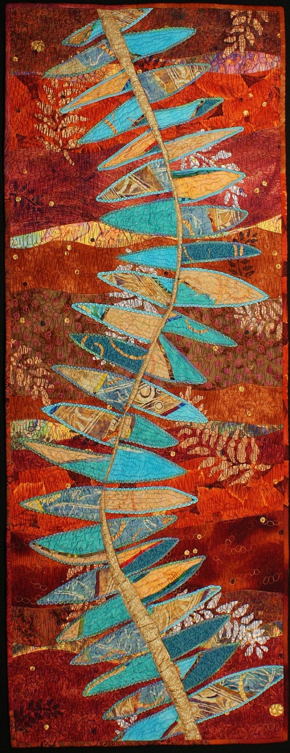 Handmade Art Quilt - Fossil Points